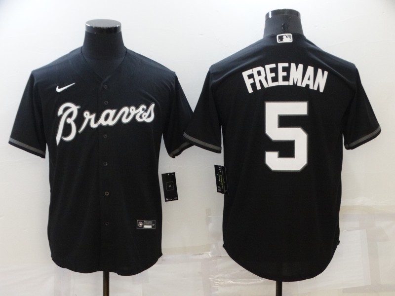 2022 Men Atlanta Braves 5 Freeman black Nike Game MLB Jerseys